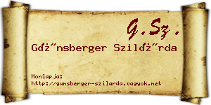 Günsberger Szilárda névjegykártya