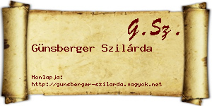 Günsberger Szilárda névjegykártya